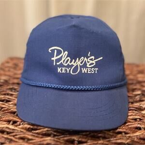 Vintage Player’s Key West Rope Snapback Hat Blue Yupoong Made in USA 80s 90s